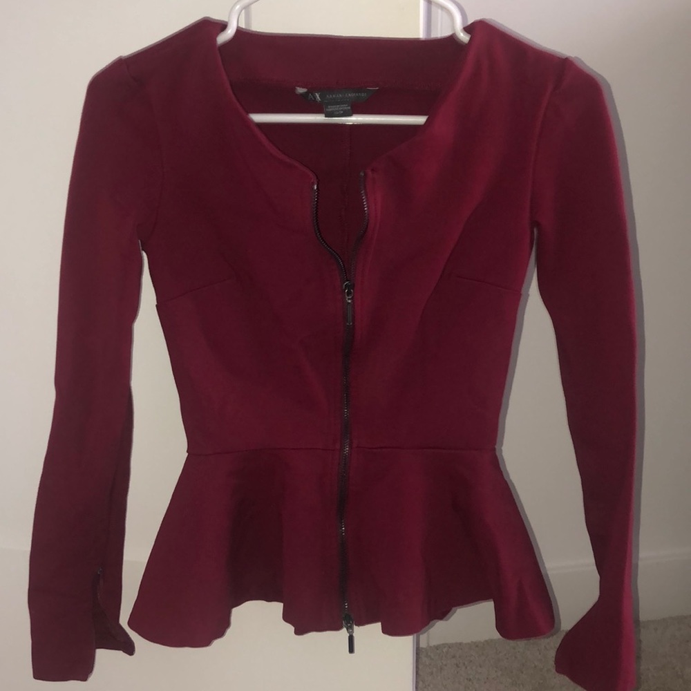 Peplum zip up top from Armani exchange